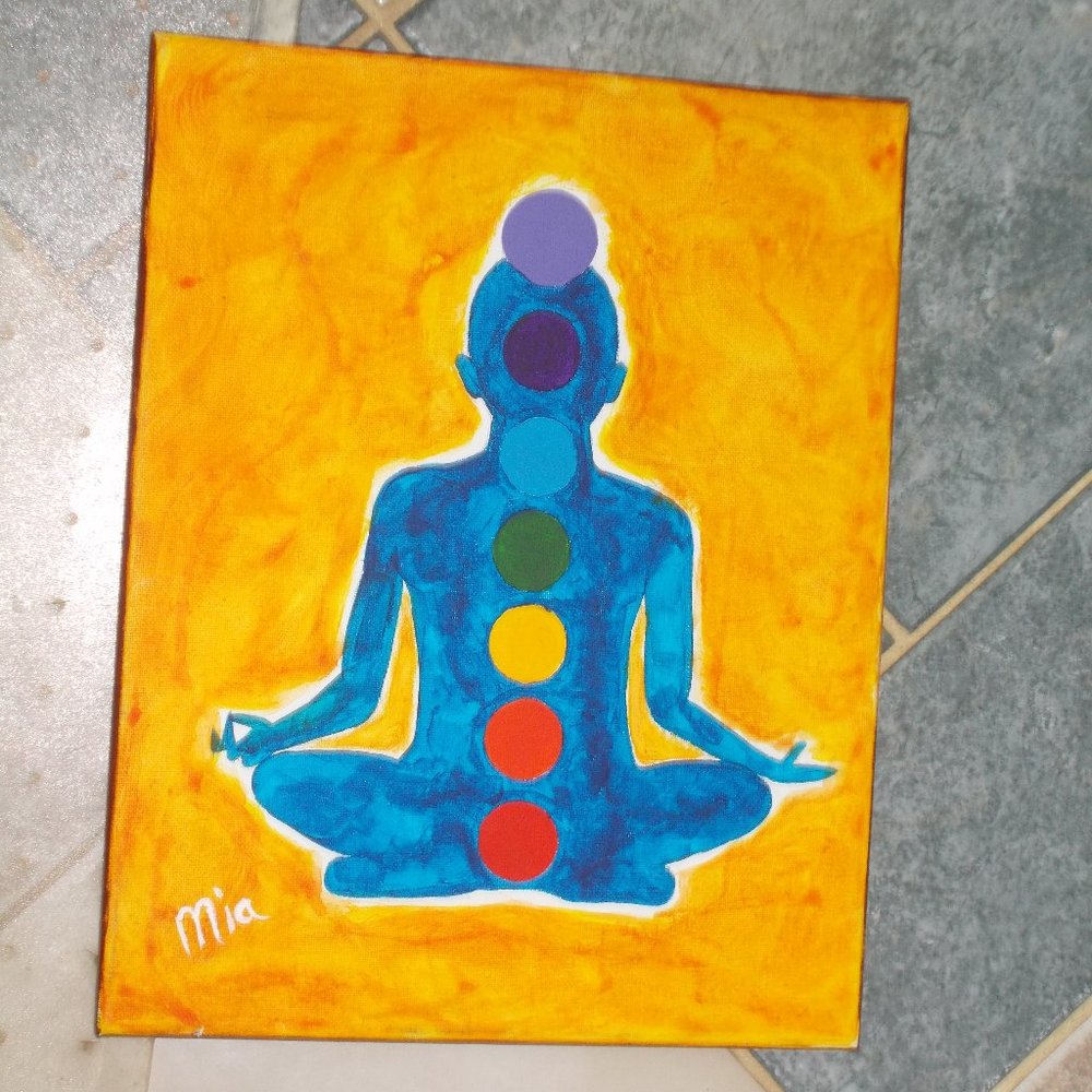 "Meditation" acrylic painting, 11"x14" by Mia - Picture 1 of 1